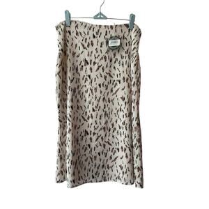 Hazel Women’s Size Medium NWT Maria Printed Midi Skirt Slip Animal Print White